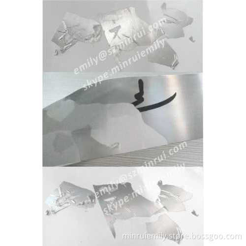 New Minrui Security Hologram Destructible Label Materials,matt Silver Column Holographic Destructible Vinyl Materials 